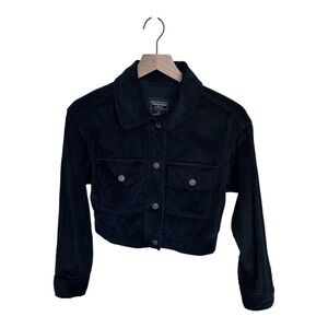 Abercrombie Corduroy Cropped Jacket - Black XS